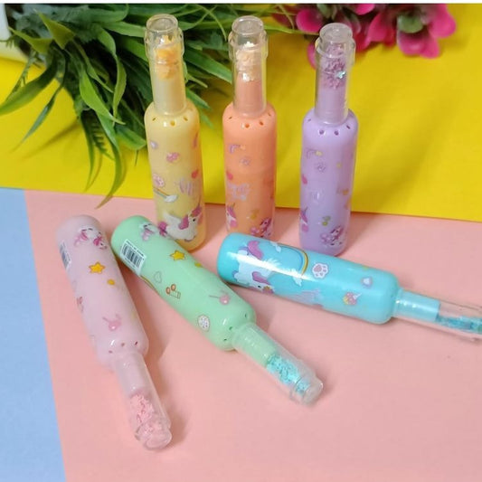 Pack of 6 Bottle Shaped Kromi Character Highlighters – Cute Stationery Set