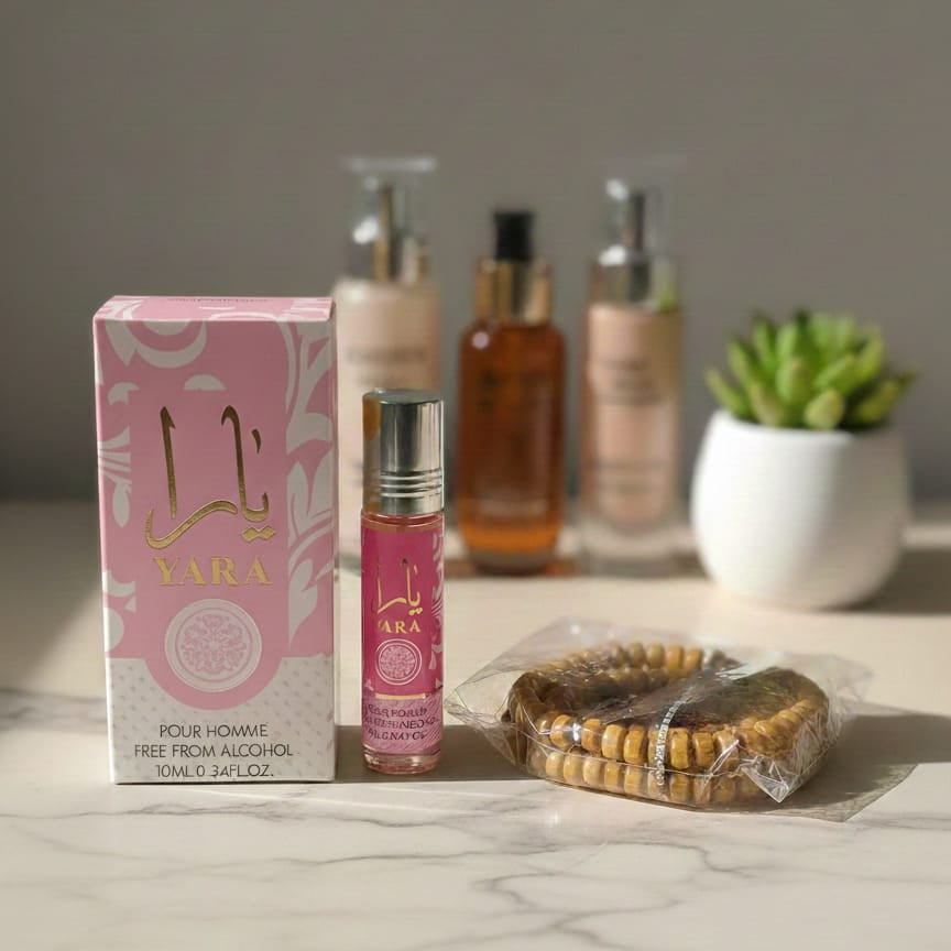 Alcohol-Free Yara Attar with Tasbeeh – 8ml Gift Set