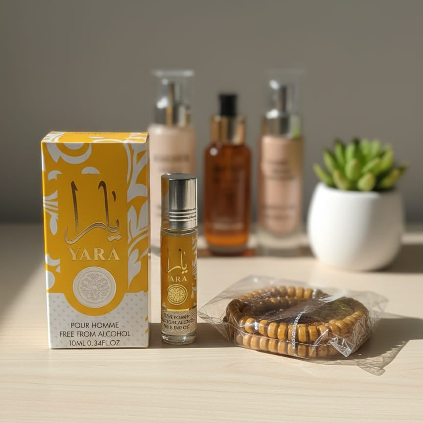 Alcohol-Free Yara Attar with Tasbeeh – 8ml Gift Set