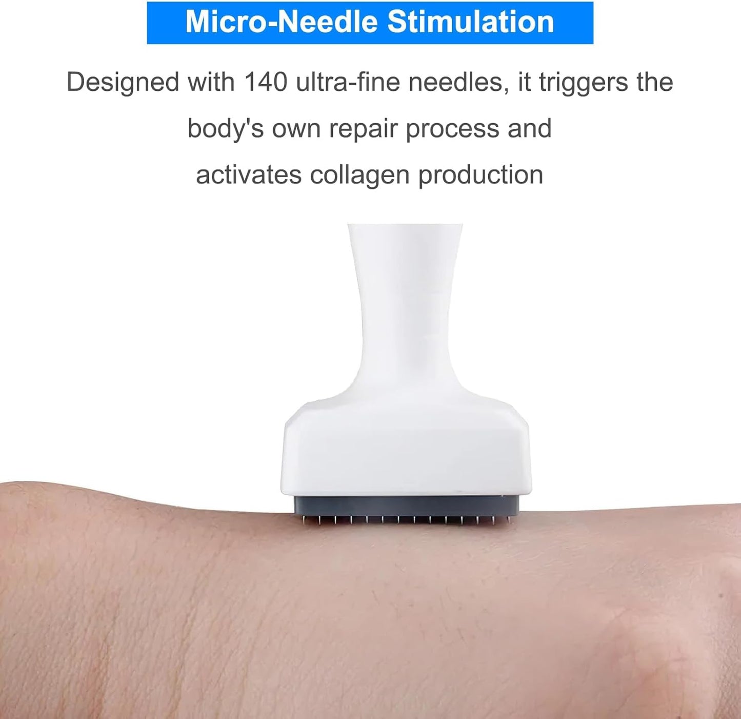 Professional Derma Stamp Adjustable 0–3mm – 140 Pin Titanium Micro Needling Tool for Face, Beard & Scalp Care