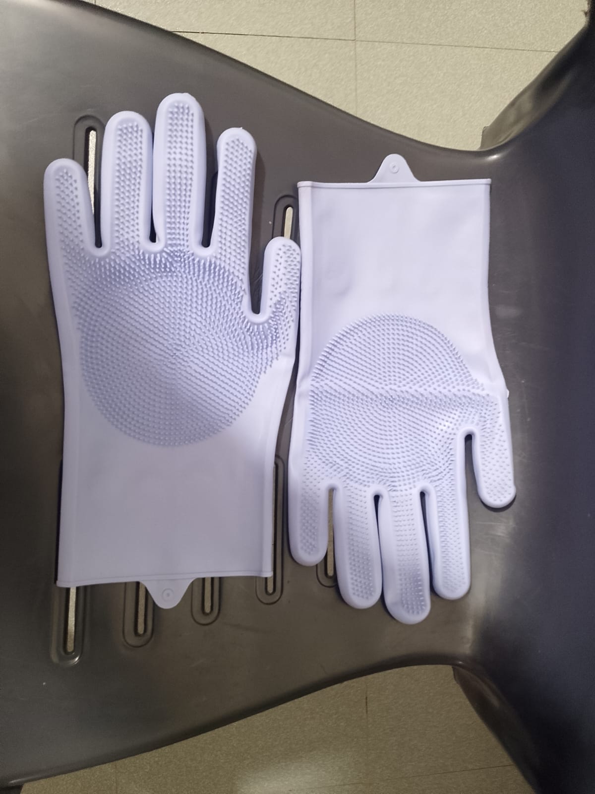 Silicone Dishwashing & Cleaning Pair Gloves,Reusable Heat Resistant Scrubber Gloves