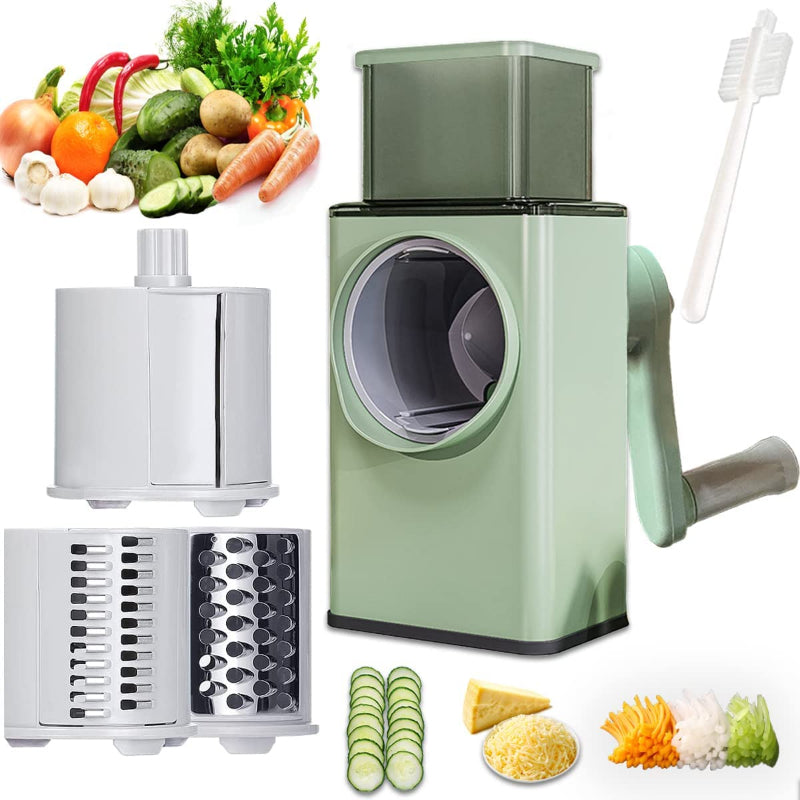 4-in-1 Multi-Function Vegetable Cutter & Slicer with Stainless Steel Blades – Manual Chopper
